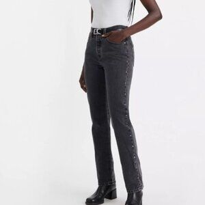 LEVI'S: 501 Original Fit Studded Black Denim Jeans (Size: 23x30) *NWT*